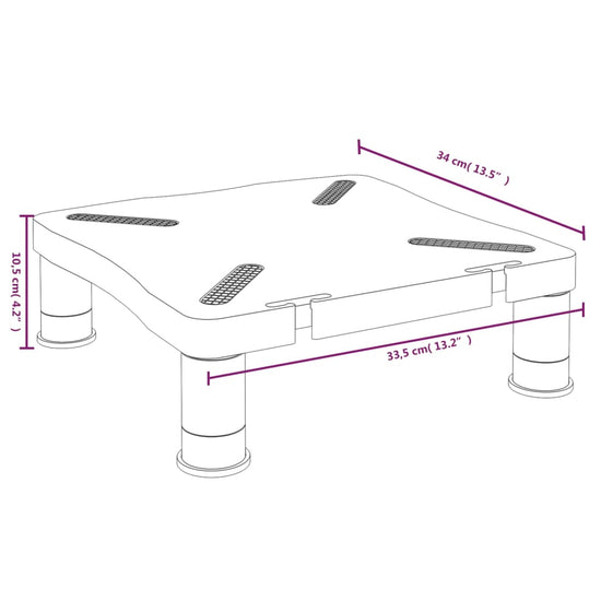 Monitorstandaard 33,5x34x10,5 cm zwart MeubelReus