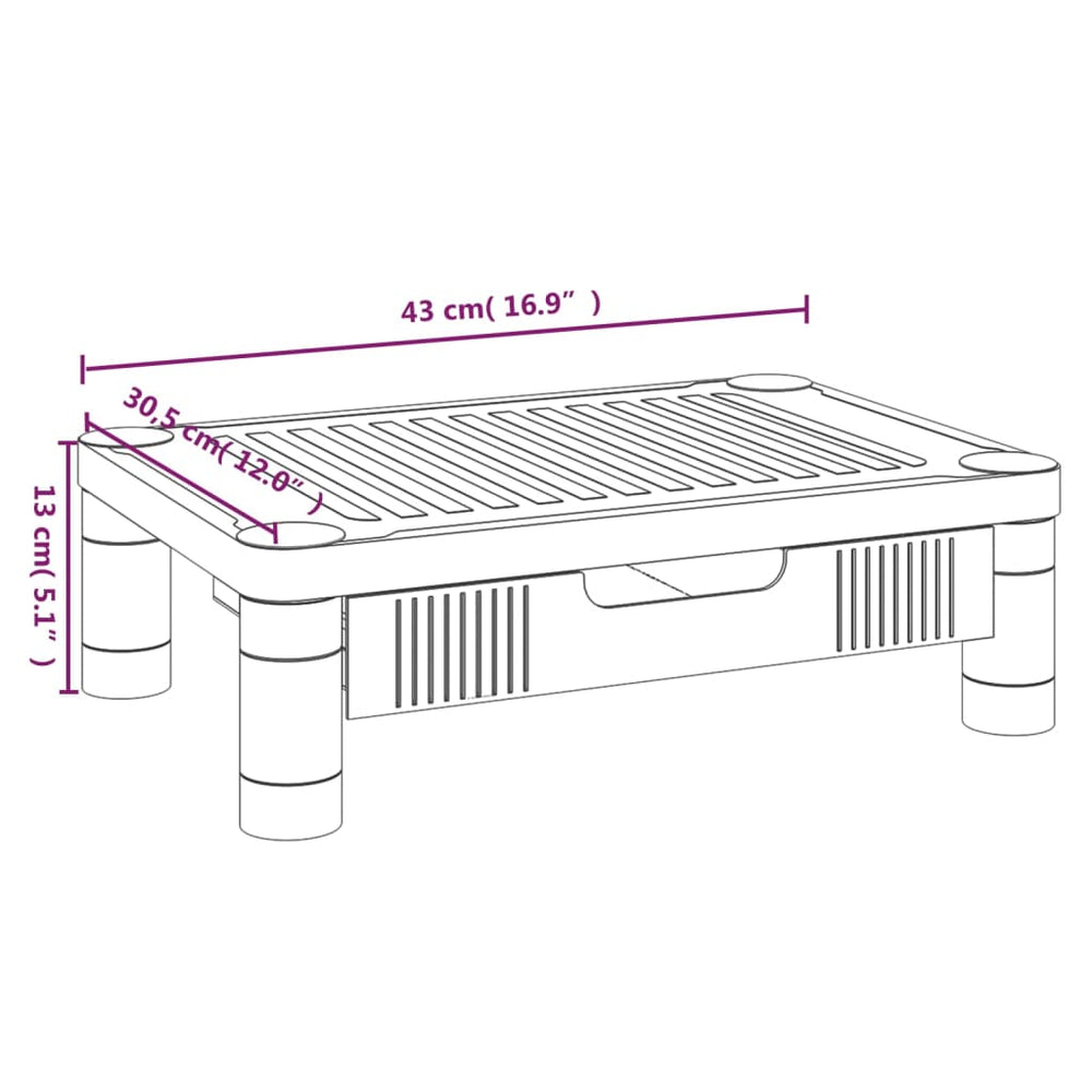 Monitorstandaard 43x30,5x13 cm zwart MeubelReus