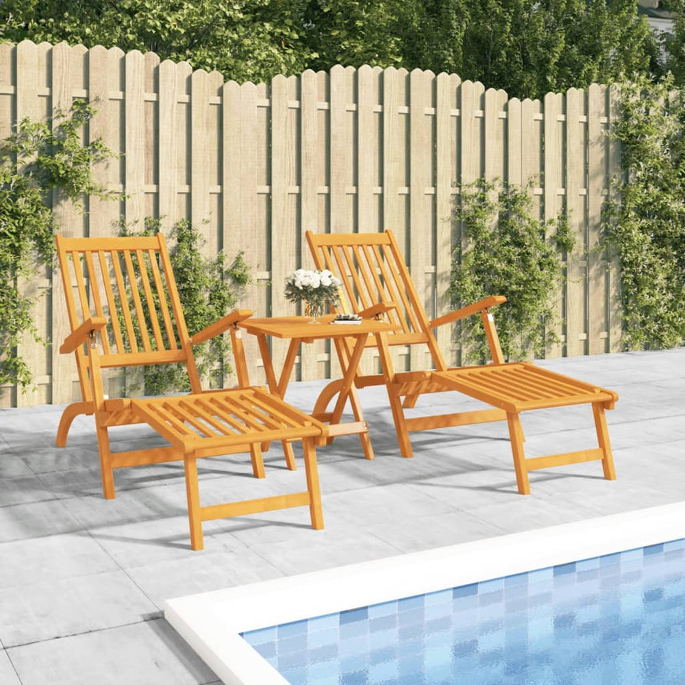 Terrasstoelen 2 st met voetensteun massief acaciahout MeubelReus