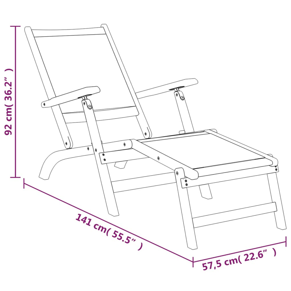 Terrasstoelen 2 st massief acaciahout en textileen MeubelReus