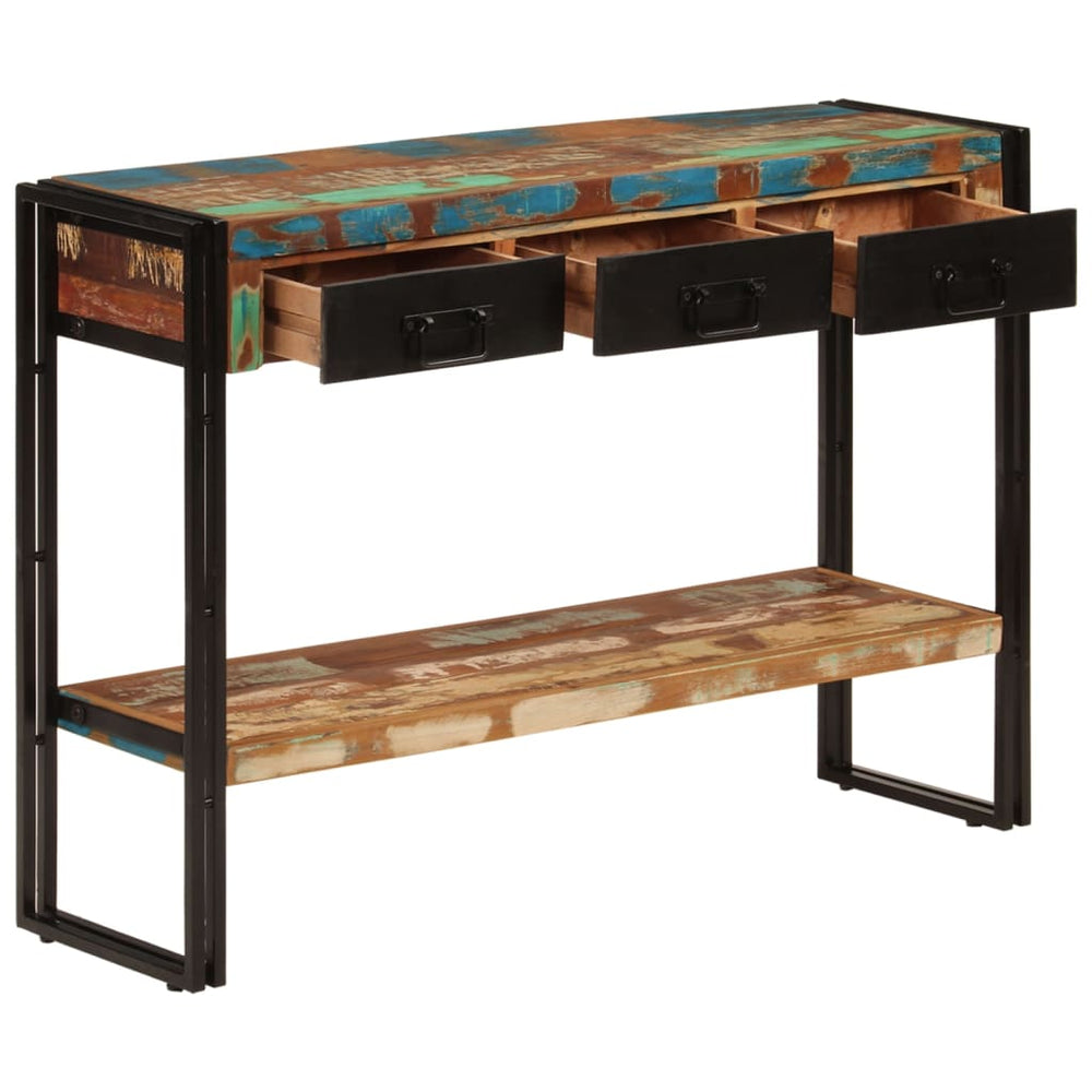 Wandtafel 110x30x76 cm massief gerecycled hout MeubelReus