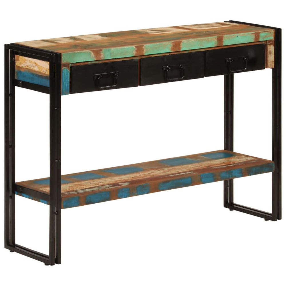 Wandtafel 110x30x76 cm massief gerecycled hout MeubelReus