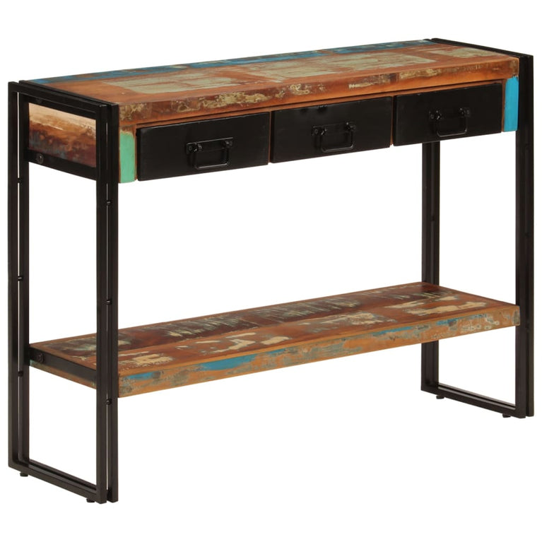 Wandtafel 110x30x76 cm massief gerecycled hout MeubelReus