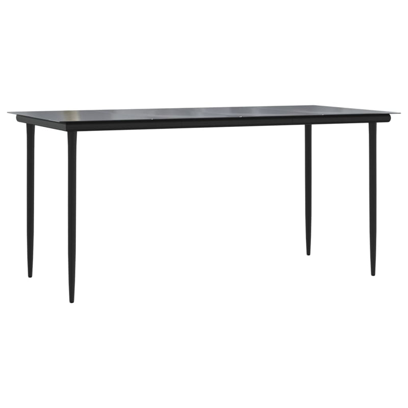 Tuintafel 160x80x74 cm staal en gehard glas zwart MeubelReus
