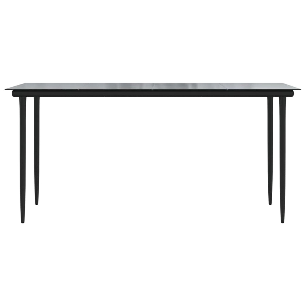 Tuintafel 160x80x74 cm staal en gehard glas zwart MeubelReus