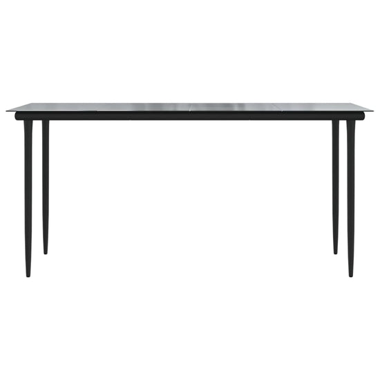 Tuintafel 160x80x74 cm staal en gehard glas zwart MeubelReus