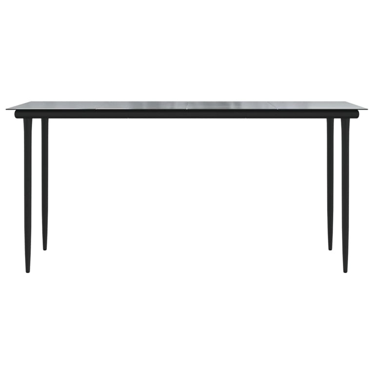 Tuintafel 160x80x74 cm staal en gehard glas zwart MeubelReus