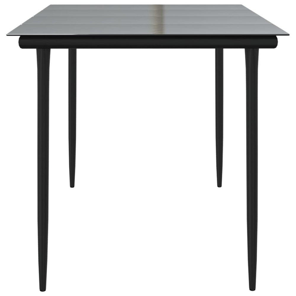 Tuintafel 160x80x74 cm staal en gehard glas zwart MeubelReus