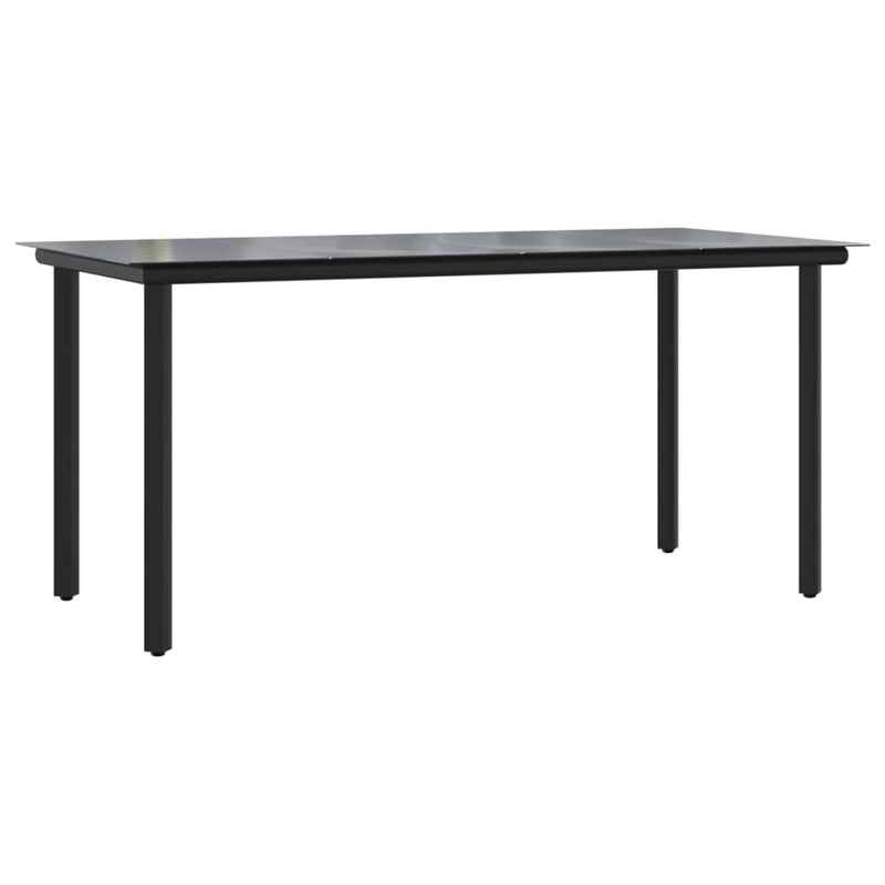 Tuintafel 160x80x74 cm staal en gehard glas zwart MeubelReus