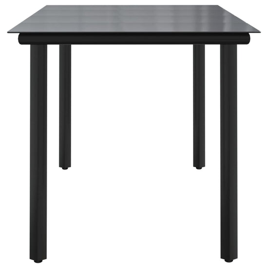 Tuintafel 160x80x74 cm staal en gehard glas zwart MeubelReus