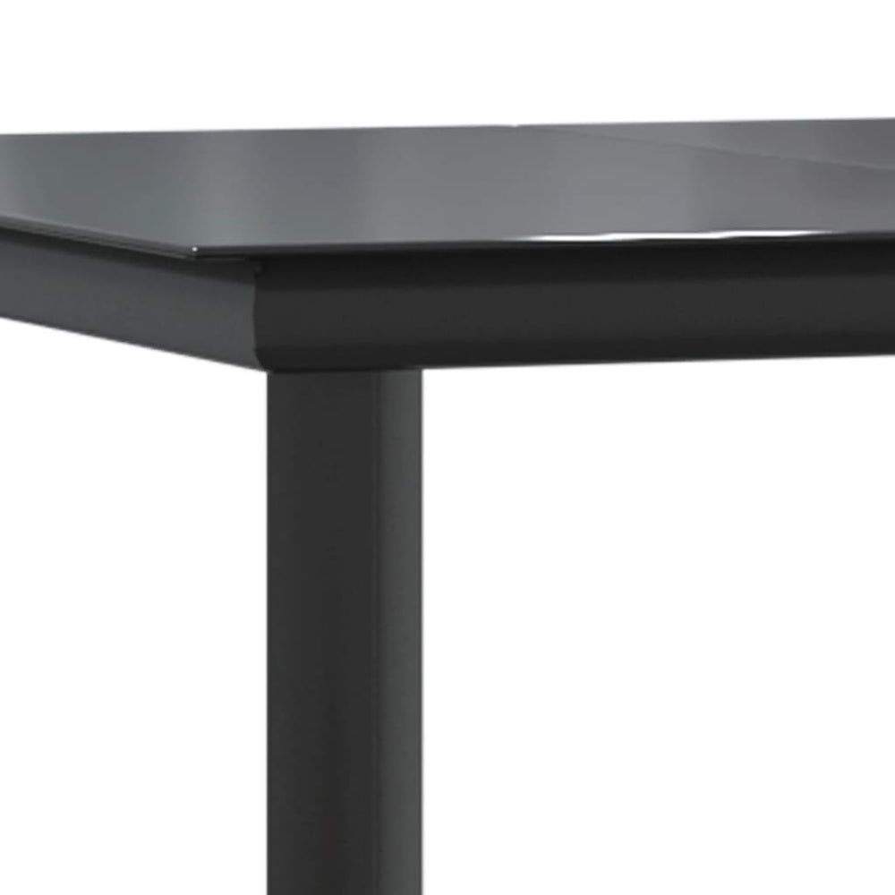 Tuintafel 160x80x74 cm staal en gehard glas zwart MeubelReus