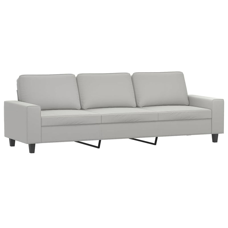 Driezitsbank 210 cm microvezelstof lichtgrijs MeubelReus