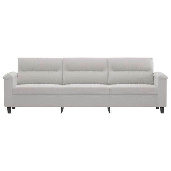 Driezitsbank 210 cm microvezelstof lichtgrijs MeubelReus