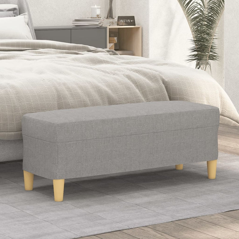 Bankje 100x35x41 cm stof lichtgrijs MeubelReus