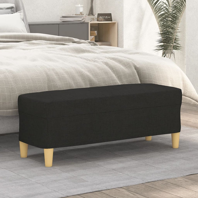 Bankje 100x35x41 cm stof zwart MeubelReus