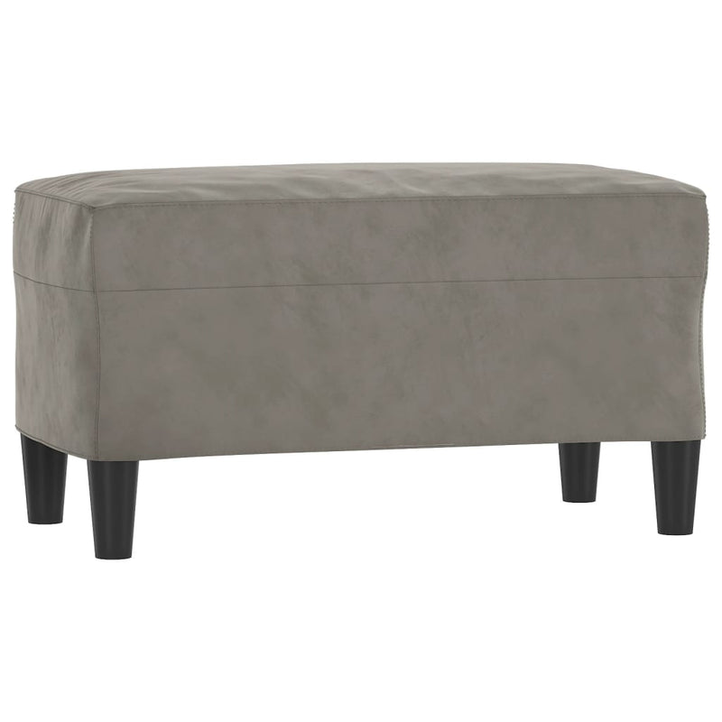 Bankje 70x35x41 cm fluweel lichtgrijs MeubelReus