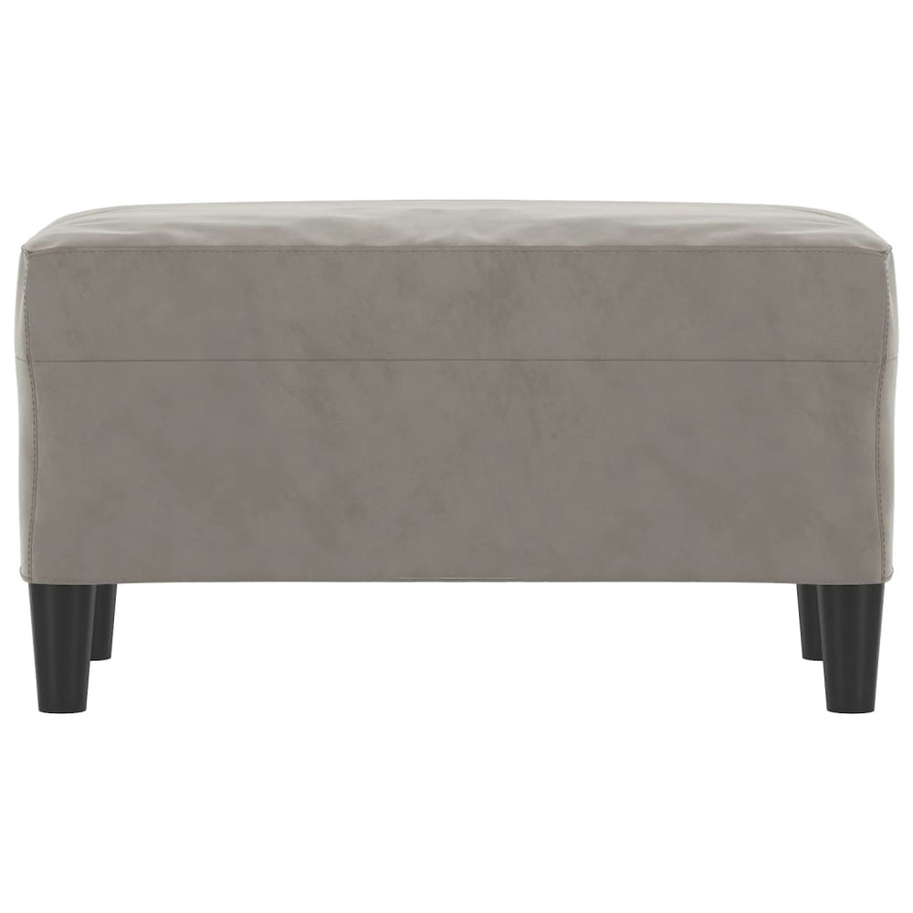 Bankje 70x35x41 cm fluweel lichtgrijs MeubelReus