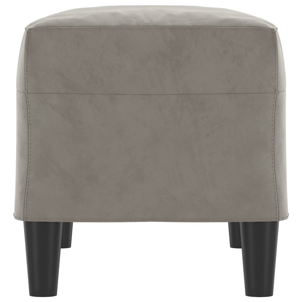 Bankje 70x35x41 cm fluweel lichtgrijs MeubelReus