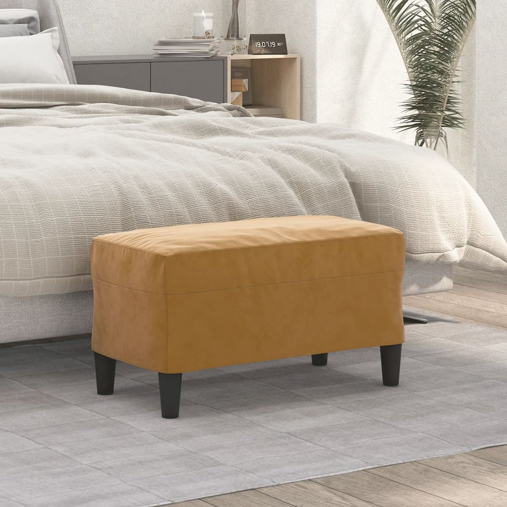 Bankje 70x35x41 cm fluweel bruin MeubelReus