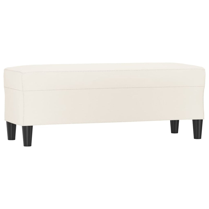 Bankje 100x35x41 cm kunstleer crèmekleurig MeubelReus