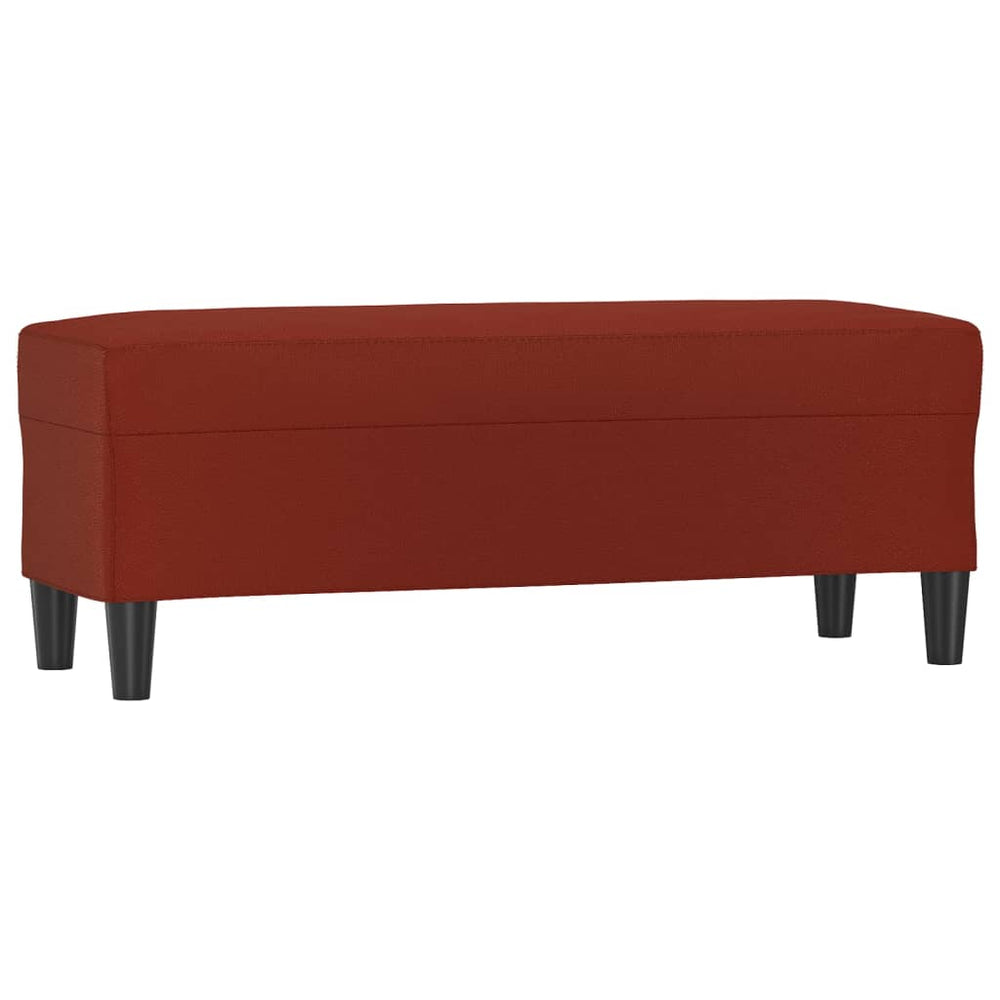 Bankje 100x35x41 cm kunstleer wijnrood MeubelReus
