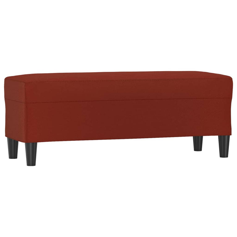 Bankje 100x35x41 cm kunstleer wijnrood MeubelReus