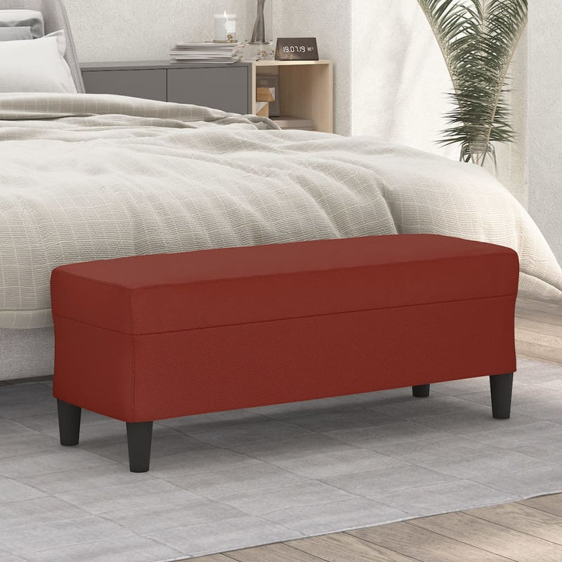Bankje 100x35x41 cm kunstleer wijnrood MeubelReus
