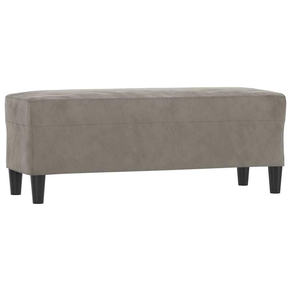 Bankje 100x35x41 cm fluweel lichtgrijs MeubelReus