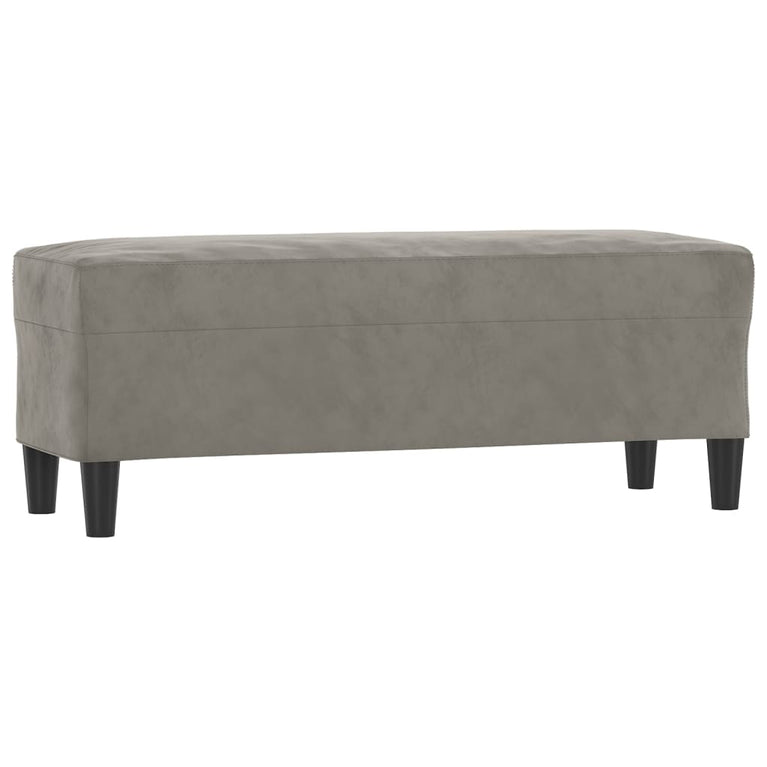 Bankje 100x35x41 cm fluweel lichtgrijs MeubelReus