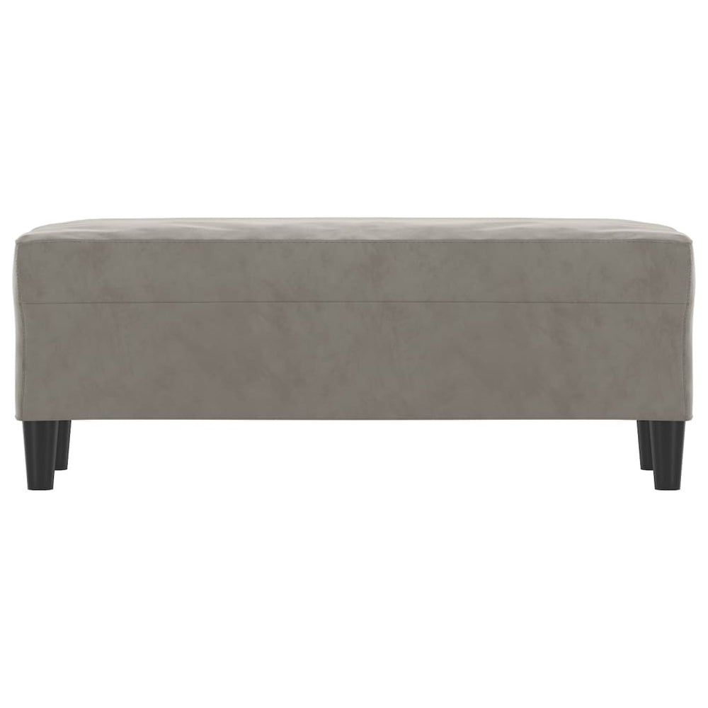 Bankje 100x35x41 cm fluweel lichtgrijs MeubelReus