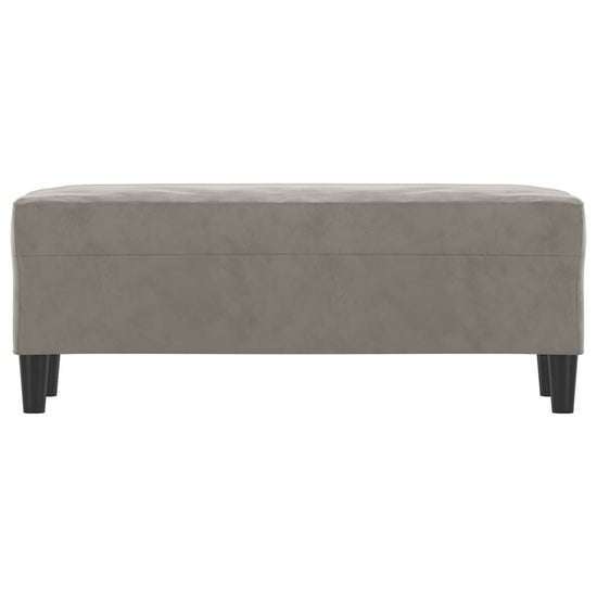 Bankje 100x35x41 cm fluweel lichtgrijs MeubelReus