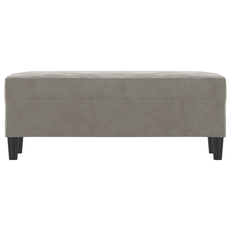 Bankje 100x35x41 cm fluweel lichtgrijs MeubelReus