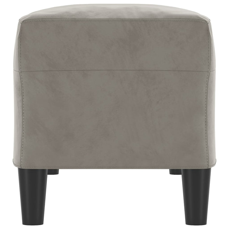 Bankje 100x35x41 cm fluweel lichtgrijs MeubelReus
