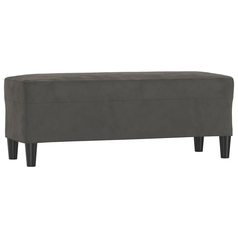 Bankje 100x35x41 cm fluweel donkergrijs MeubelReus
