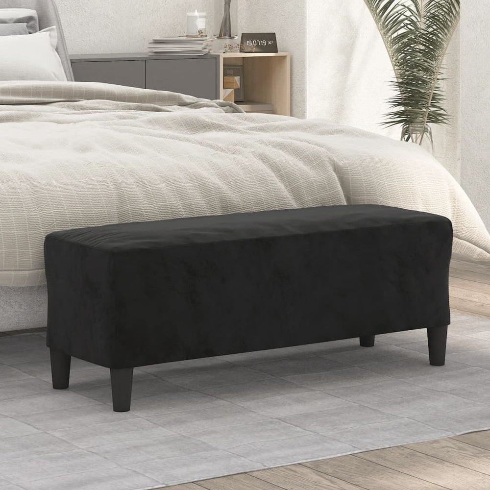 Bankje 100x35x41 cm fluweel zwart MeubelReus