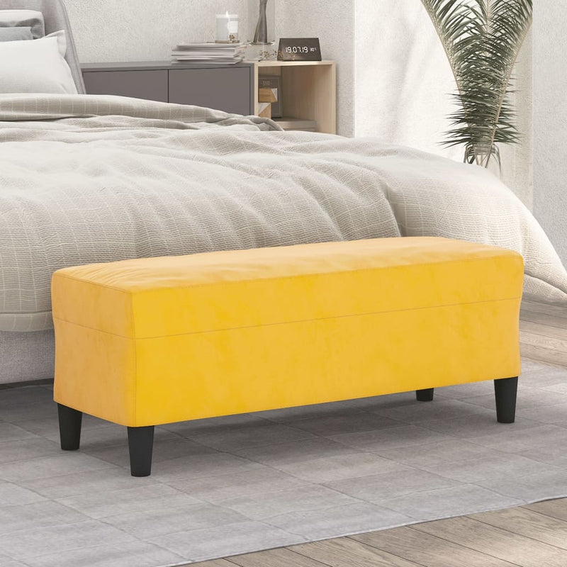 Bankje 100x35x41 cm fluweel geel MeubelReus