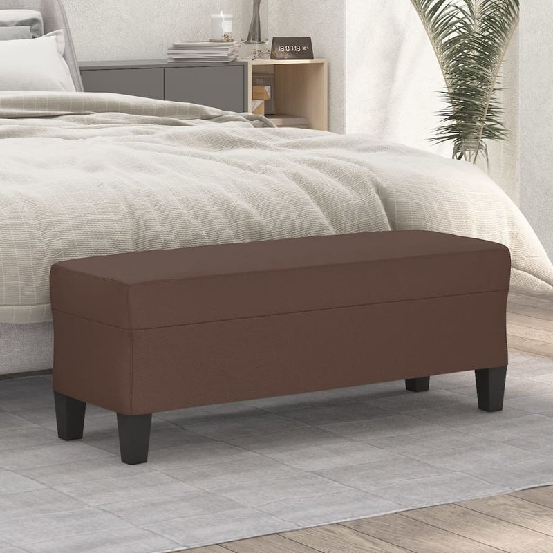Bankje 100x35x41 cm kunstleer bruin MeubelReus