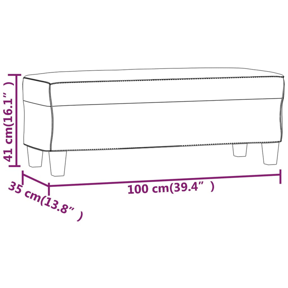 Bankje 100x35x41 cm kunstleer grijs MeubelReus