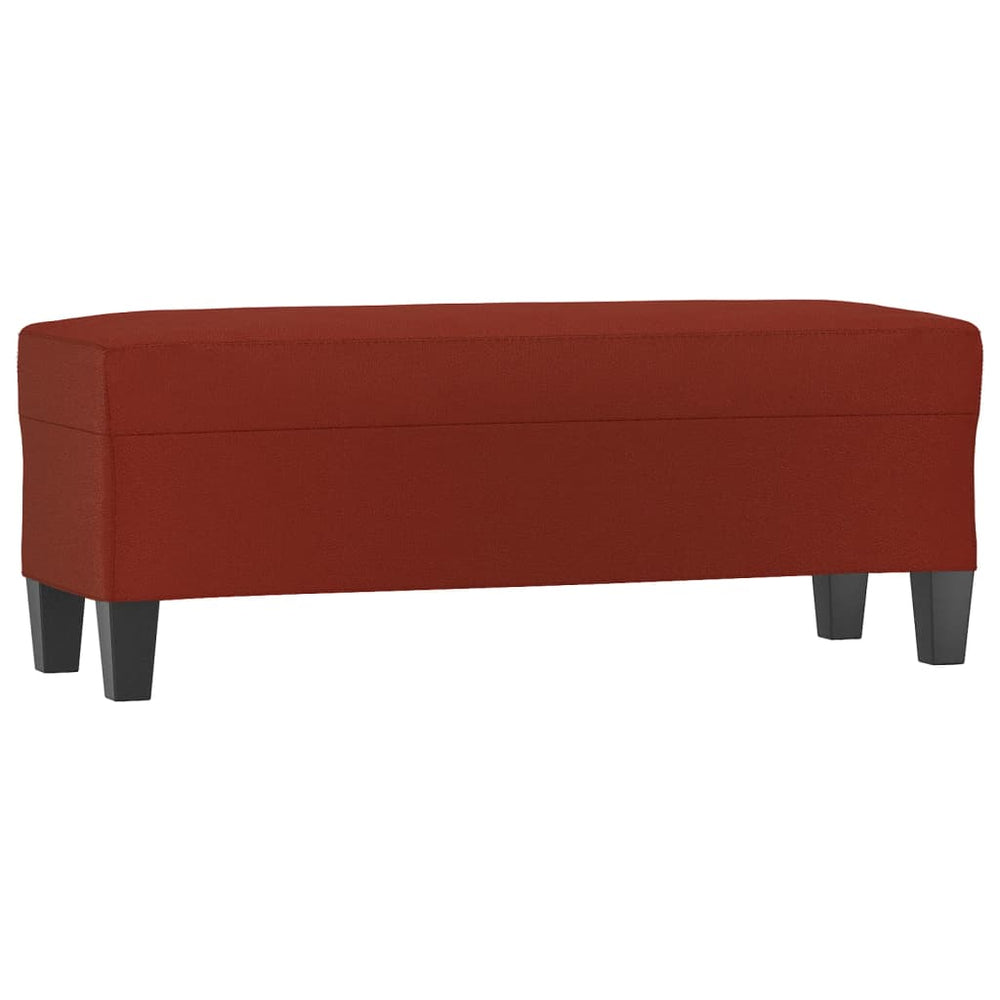 Bankje 100x35x41 cm kunstleer wijnrood MeubelReus