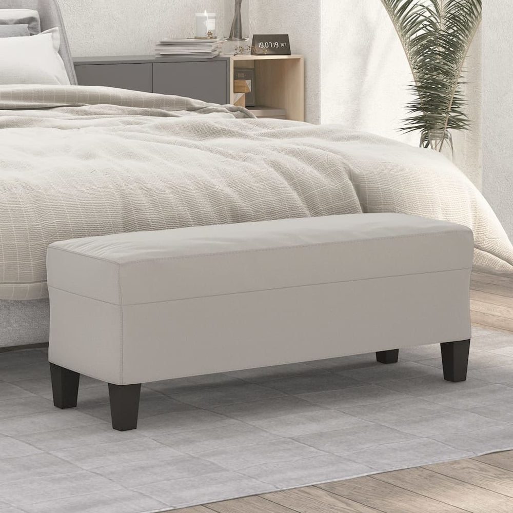 Bankje 100x35x41 cm microvezelstof stof lichtgrijs MeubelReus