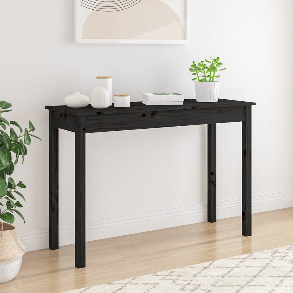 Wandtafel 110x40x75 cm massief grenenhout zwart MeubelReus
