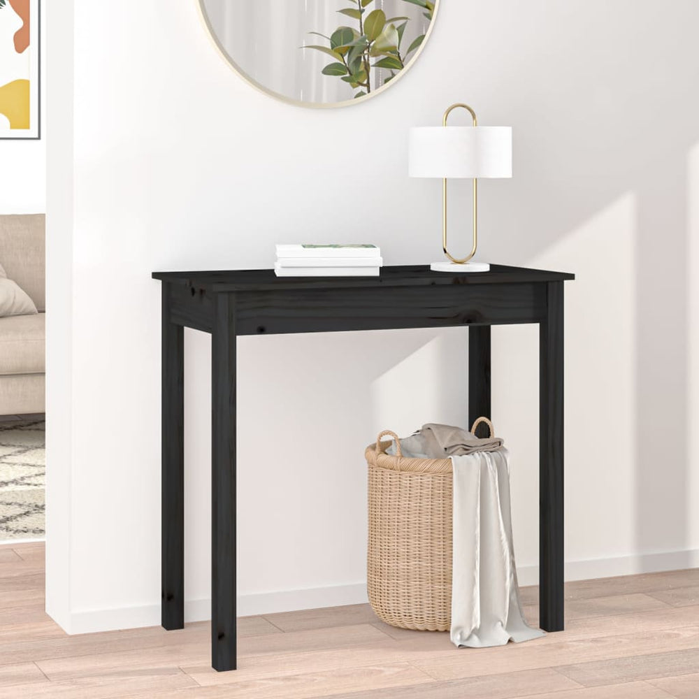 Wandtafel 80x40x75 cm massief grenenhout zwart MeubelReus