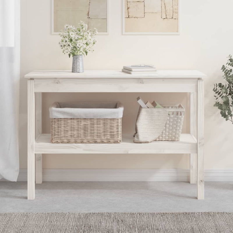Wandtafel 110x40x75 cm massief grenenhout wit MeubelReus