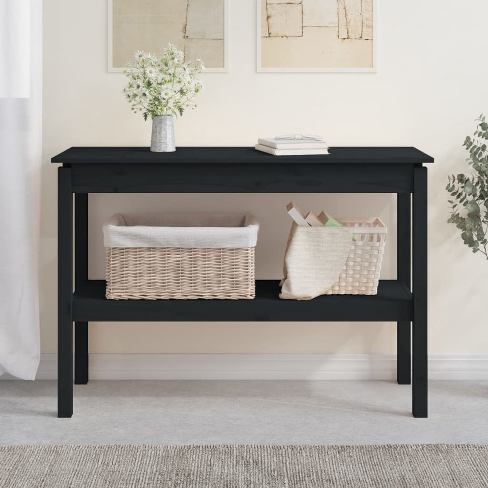 Wandtafel 110x40x75 cm massief grenenhout zwart MeubelReus