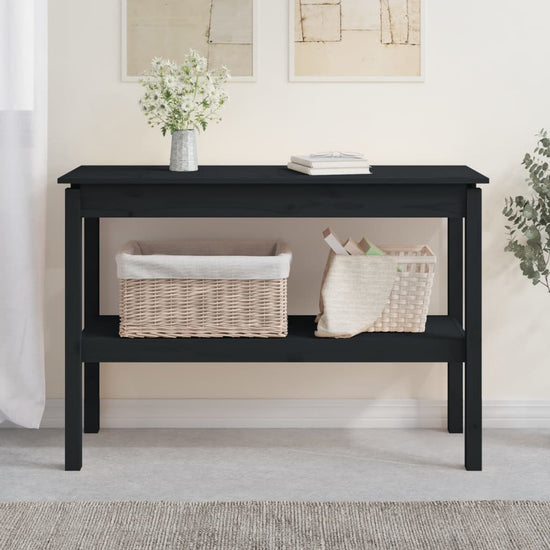 Wandtafel 110x40x75 cm massief grenenhout zwart MeubelReus