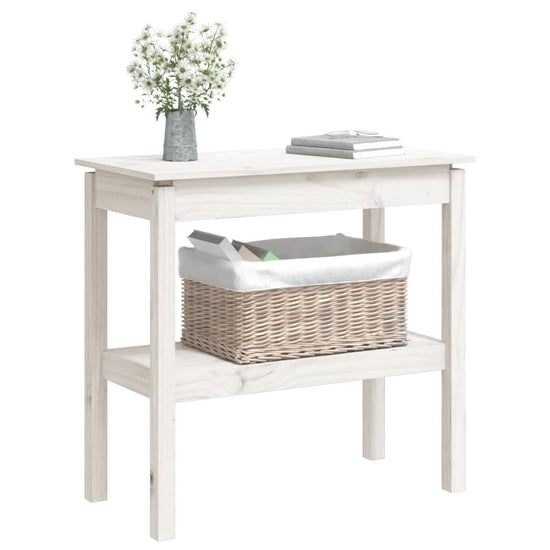 Wandtafel 80x40x75 cm massief grenenhout wit MeubelReus