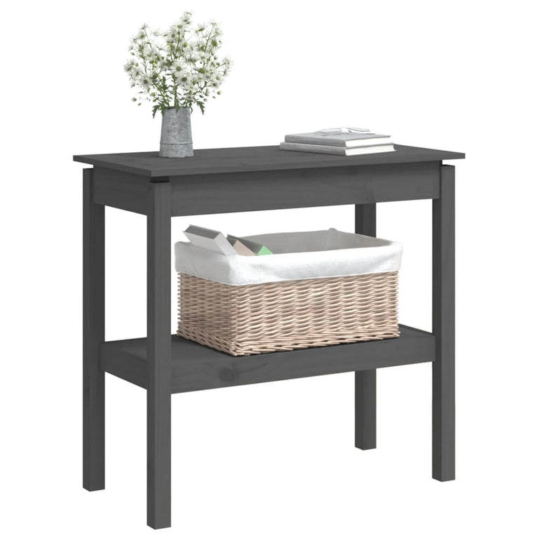 Wandtafel 80x40x75 cm massief grenenhout grijs MeubelReus