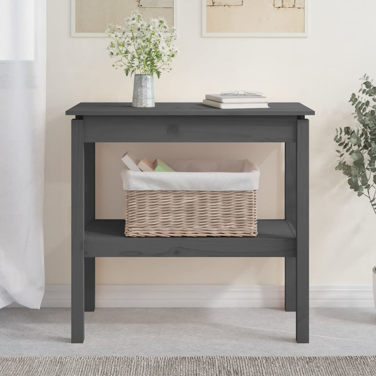 Wandtafel 80x40x75 cm massief grenenhout grijs MeubelReus