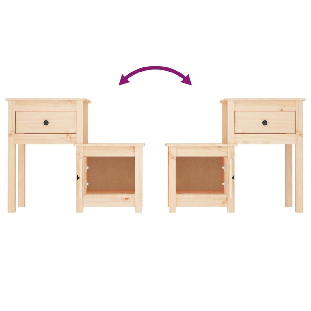 Nachtkastje 79,5x38x65,5 cm massief grenenhout MeubelReus