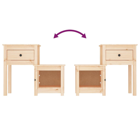 Nachtkastje 79,5x38x65,5 cm massief grenenhout MeubelReus